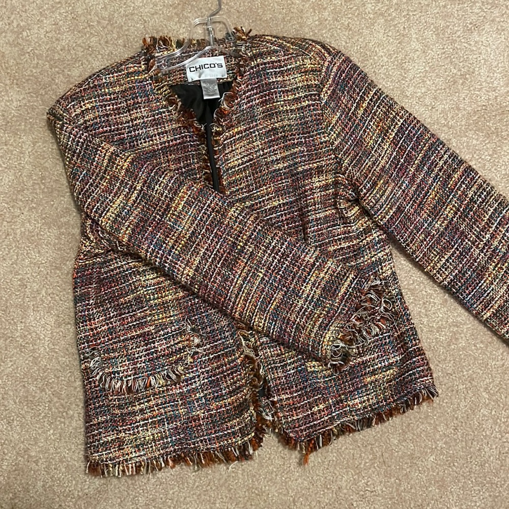 Chico’s Multicolored Tweed Jacket
